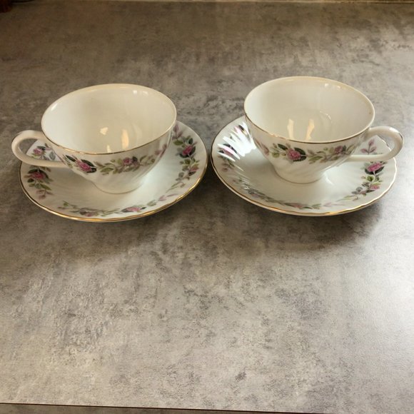 Vintage Regency Rose Design 2345 Set of Two Tea Cups - Picture 1 of 11